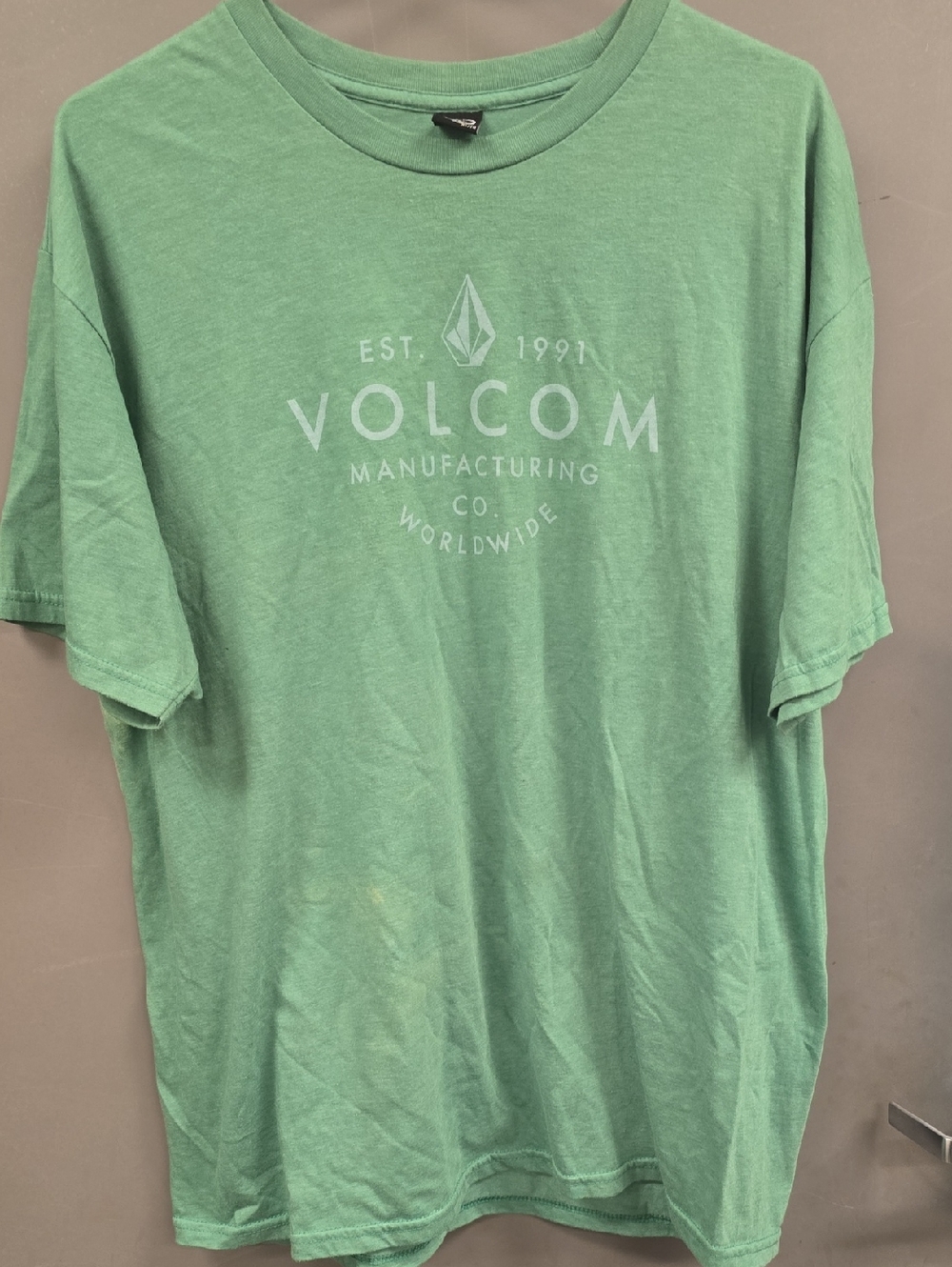 Volcom Men's Mint Green Logo Tee